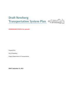 Draft Newberg Transportation System Plan