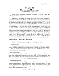Chapter 12 Fluorescence Microscopy