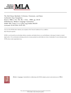 The Doll House Backlash: Criticism, Feminism, and Ibsen