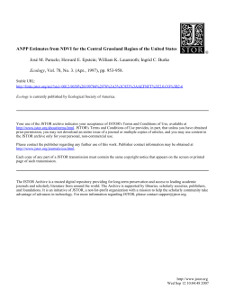 ANPP Estimates from NDVI for the Central Grassland Region of the