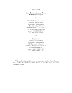 Chapter 10 Arms Trade and Arms Races: A Strategic Analysis by