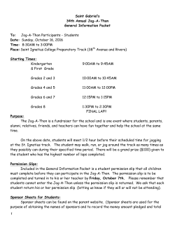 Jog-A-Thon Participants - St. Gabriel Parent Organization