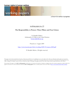 The Responsibility to Protect: Three Pillars and Four Crimes