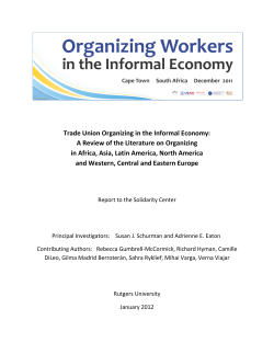 Trade Union Organizing in the Informal Economy