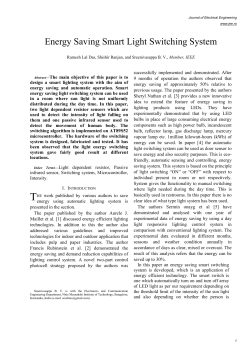 Energy Saving Smart Light Switching System