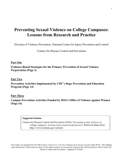 Preventing Sexual Violence on College Campuses