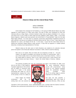 Obama`s Body and the Liberal Body Politic