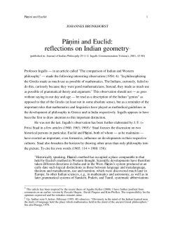 P&aring;&circ;ini and Euclid: reflections on Indian geometry