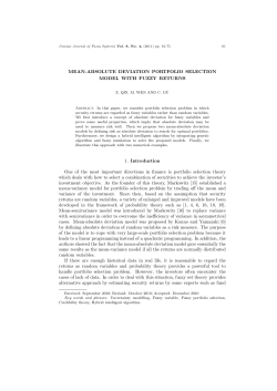 MEAN-ABSOLUTE DEVIATION PORTFOLIO SELECTION MODEL