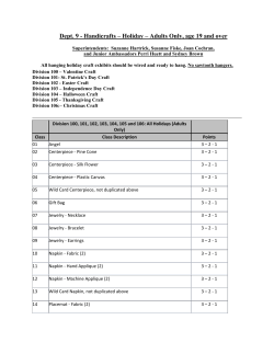 Handicrafts &ndash; Holiday
