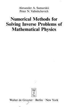 Numerical Methods for Solving Inverse Problems of Mathematical