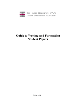 Guide to Writing and Formatting Student Papers