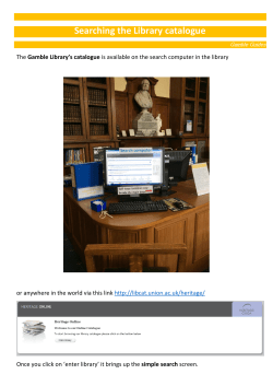 Searching the Library catalogue