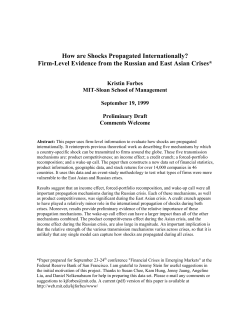 How are Shocks Propagated Internationally?