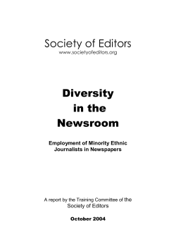 Society of Editors Diversity in the Newsroom