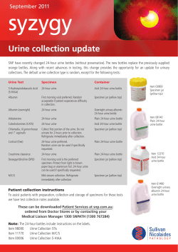 Urine collection update - Sullivan Nicolaides Pathology