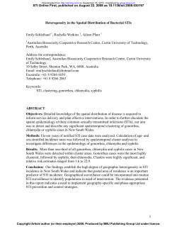 1 Heterogeneity in the Spatial Distribution of Bacterial STIs Emily