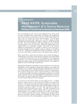 ARAB WATER: Sustainable Management of a Scarce Resource
