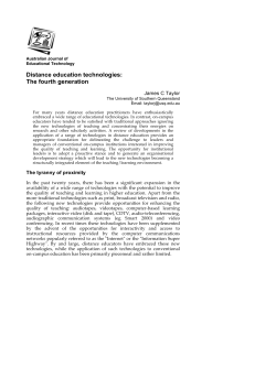 Distance education technologies: The fourth generation