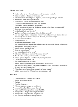 Miriam and Charlie &bull; Maiden in her tower