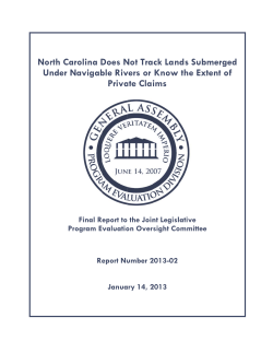 PED Report - North Carolina General Assembly