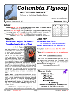 Columbia Flyway - Vancouver Audubon Society