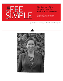 The Journal of the Virginia State Bar Real Property