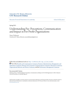 Understanding Pay: Perceptions, Communication and Impact in For