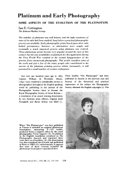 Platinum and Early Photography