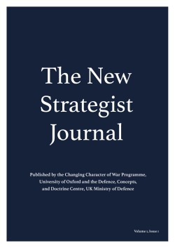 Published by the Changing Character of War Programme, University