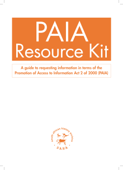 PAIA Resource Kit - SAHA - FOIP