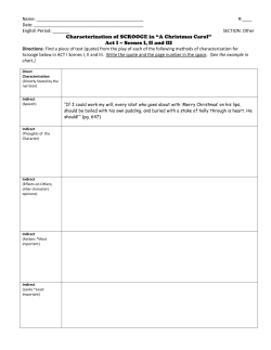 Characterization of SCROOGE in &ldquo;A Christmas Carol&rdquo; Act I &ndash; Scenes