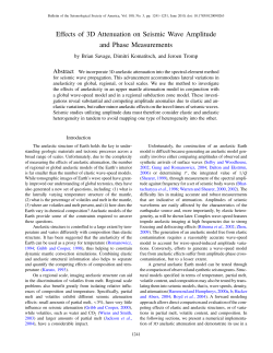 Effects of 3D Attenuation on Seismic Wave Amplitude and Phase