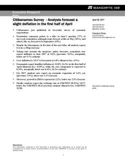 Citibanamex Survey - Analysts forecast a slight deflation in