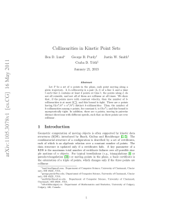 Collinearities in Kinetic Point Sets