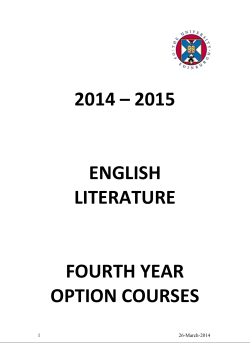 Course descriptions for Fourth Year Option