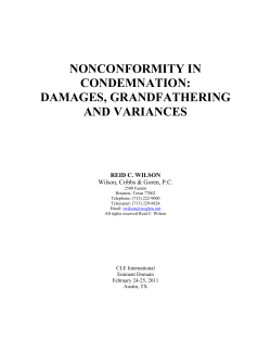 nonconformity in condemnation: damages, grandfathering and