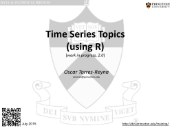 Time Series Topics (using R)