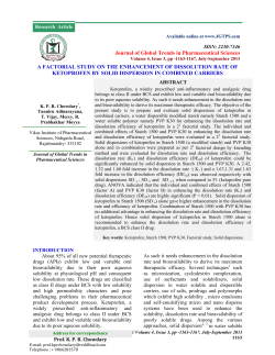 A FACTORIAL STUDY ON THE ENHANCEMENT OF DISSOLUTION