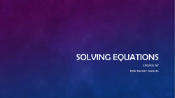 Solving Equations