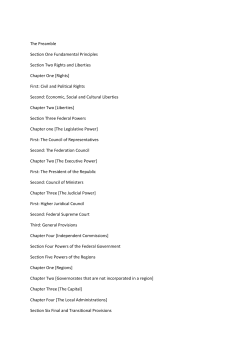 The Preamble Section One Fundamental Principles Section Two