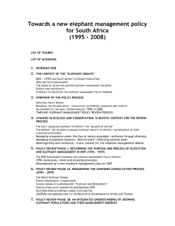 Towards a new elephant management policy for South Africa (1995