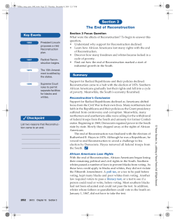 Section 3 The End of Reconstruction