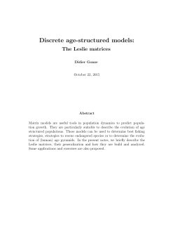 Discrete age-structured models: