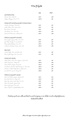 Wines by the glass