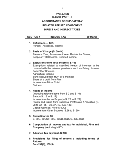 M.Com.Part - II - Sec.I - Direct Taxes