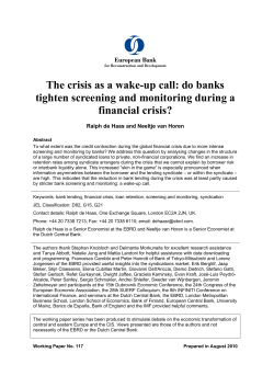 The crisis as a wake-up call