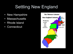 Settling New England - Evergreen Elementary School