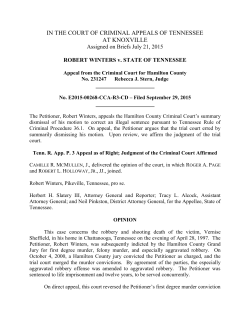 ROBERT WINTERS v. STATE OF TENNESSEE