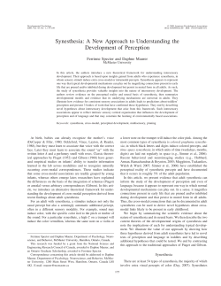 Synesthesia: A New Approach to Understanding the Development of